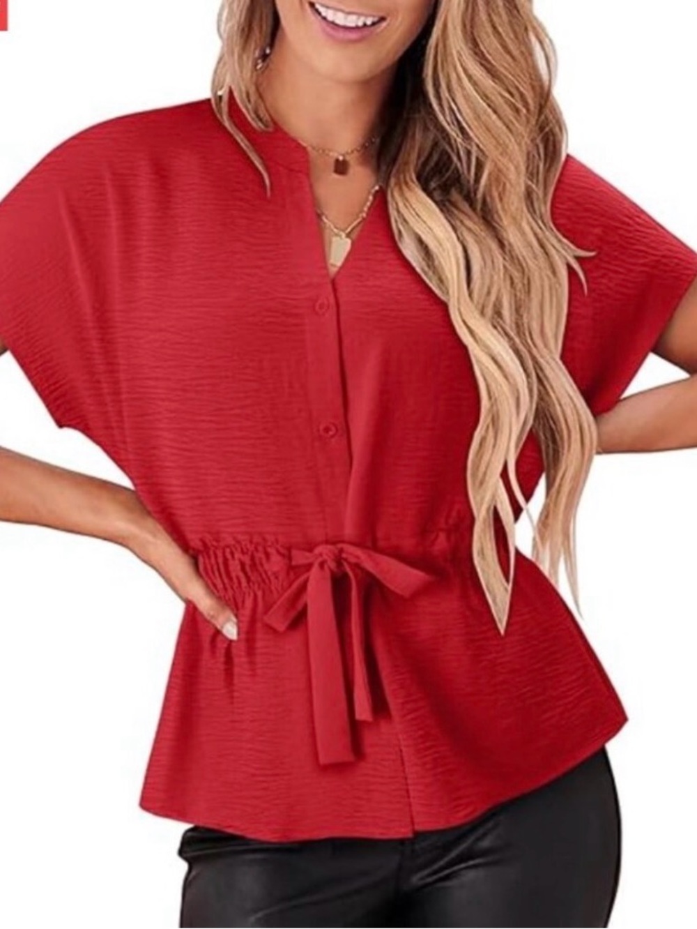 CiCi bird XL Womens Button Down Blouse Casual Peplum Summer Top Dressy Chiffon